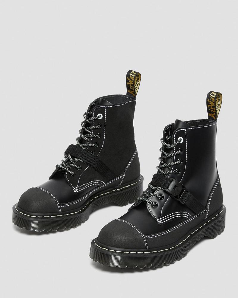 Dr Martens 1460 Tech Made in England Leren Veterlaarzen Heren Zwart | NL 272QMA